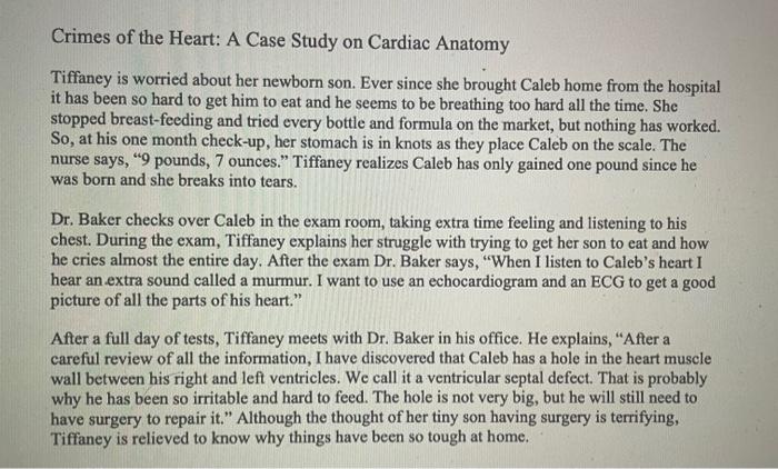 Crimes of the heart a case study on cardiac anatomy